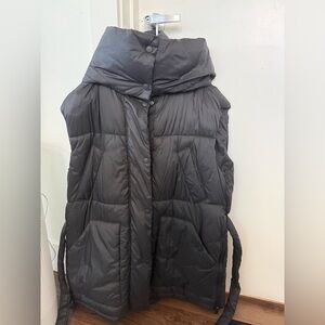 Zara Women's Rick Owens-style Black Hooded Puffer Vest